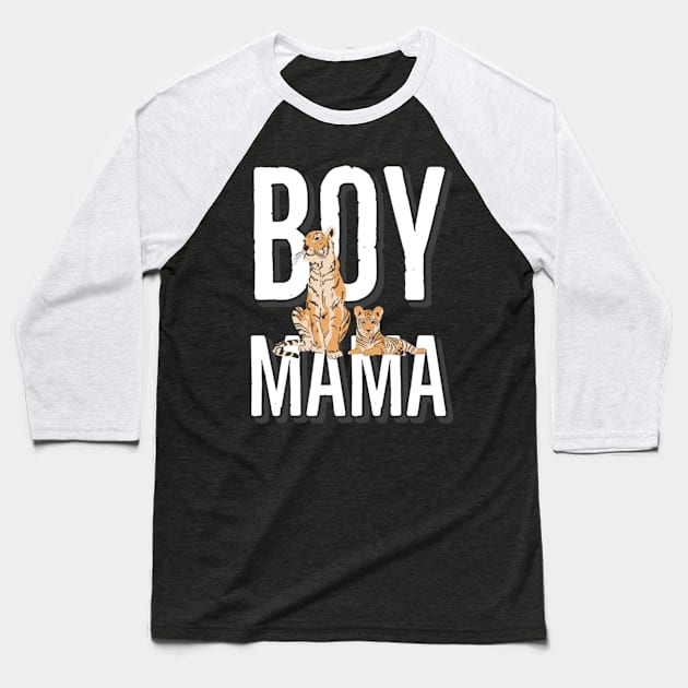 Boy mamma tiger print Baseball T-Shirt by Mermaidssparkle